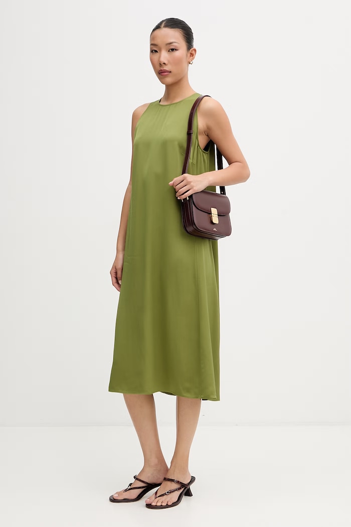 Marc O'Polo rochie de vară din vâscoză 5000014353 verde AW26