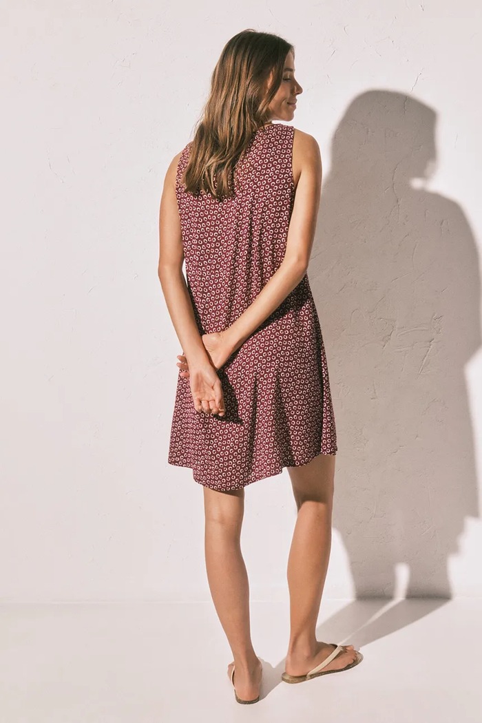 women'secret rochie de vară din vâscoză 4923682 burgundia AW26