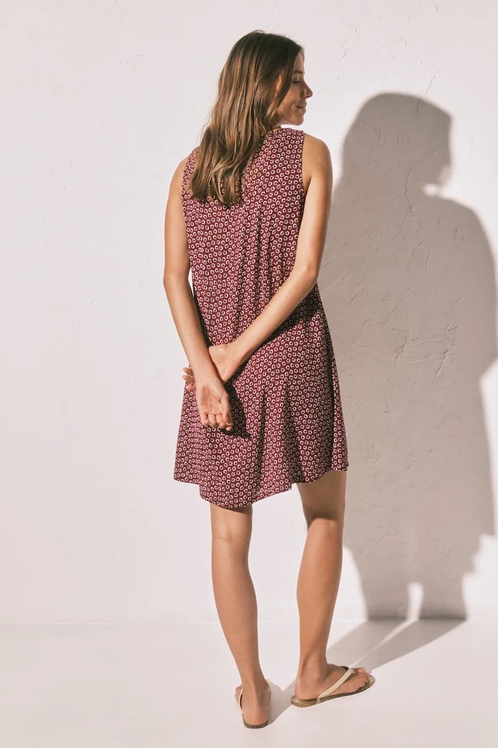 women'secret rochie de vară din vâscoză 4923682 burgundia AW26