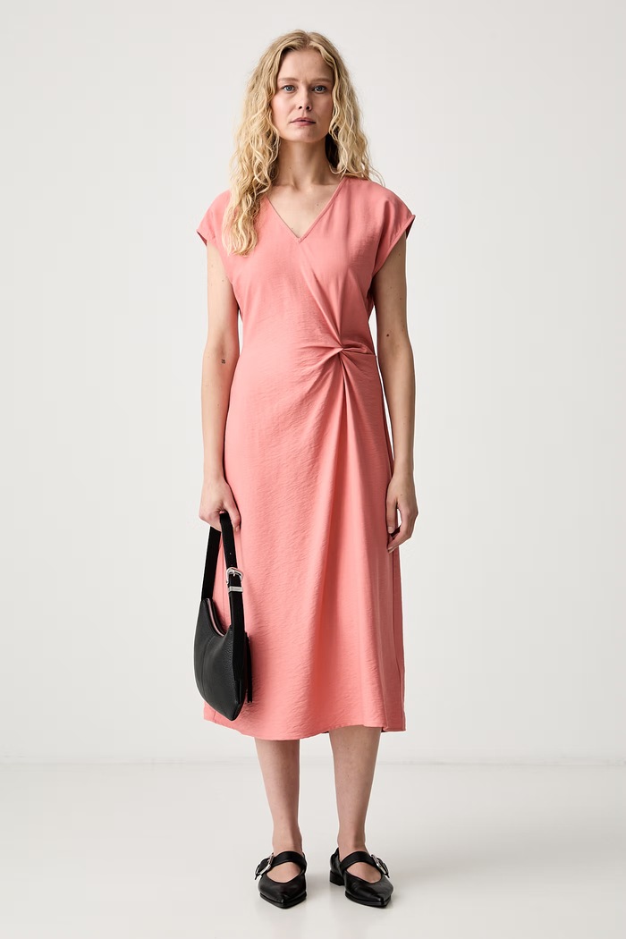 Calvin Klein sukienka letnia z wiskozą LV044G034G różowy AW26