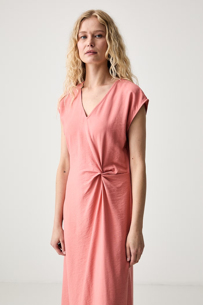 Calvin Klein sukienka letnia z wiskozą różowy LV044G034G