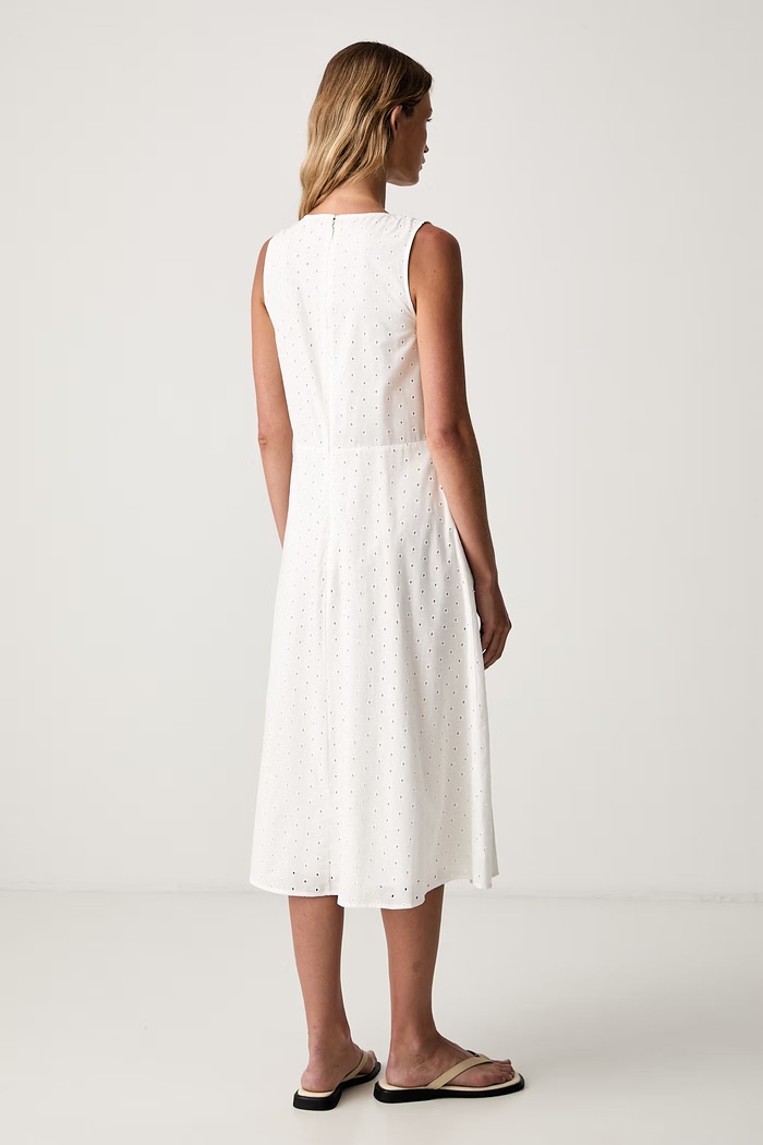 Odjeća Calvin Klein haljina A-kroja od pamuka LV044G011G bež