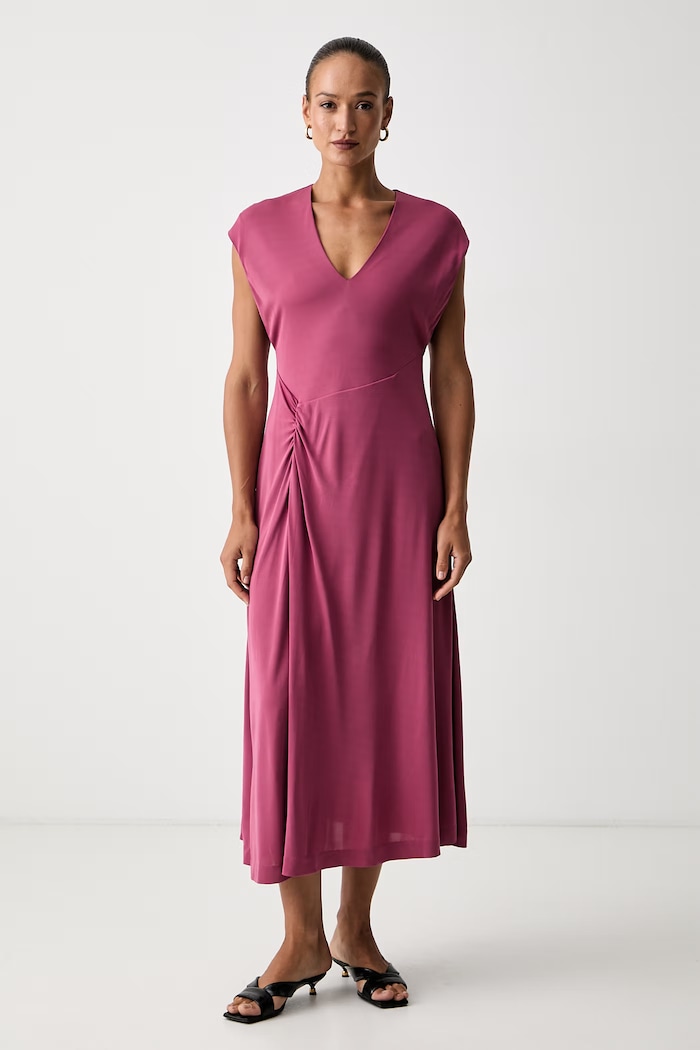 BOSS sukienka z wiskozy Epuety różowy 50562088
