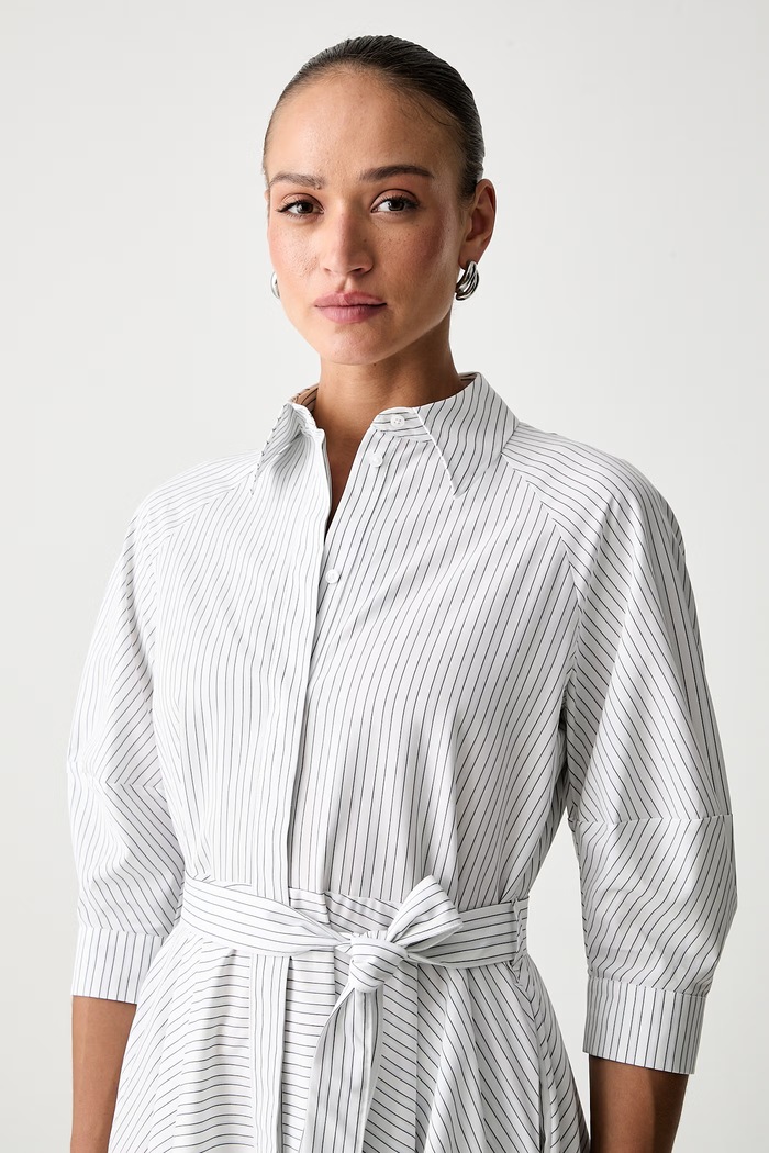 BOSS sukienka rozkloszowana bawełniana Debeca biały 50567169