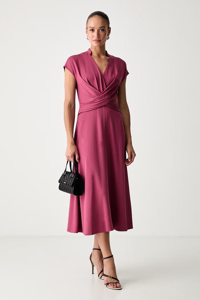BOSS sukienka z wiskozą Dareza 50562339 różowy AW26