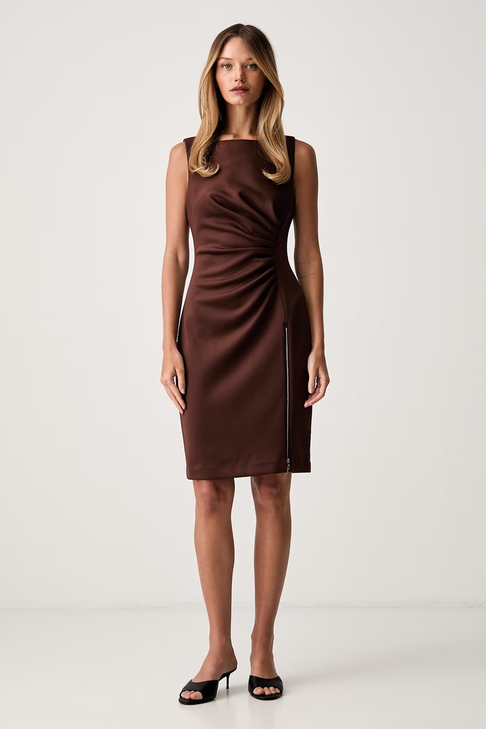 DKNY sukienka brązowy DD6S1T05