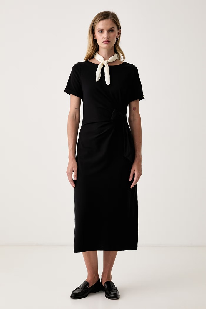 DKNY Sukienka bawełniana z elastanem DD6CL973 czarny AW26
