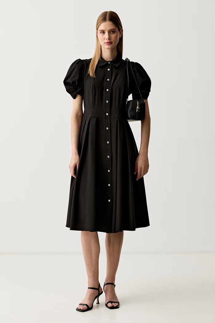 DKNY rozšířené šaty DD611T45 černá AW26