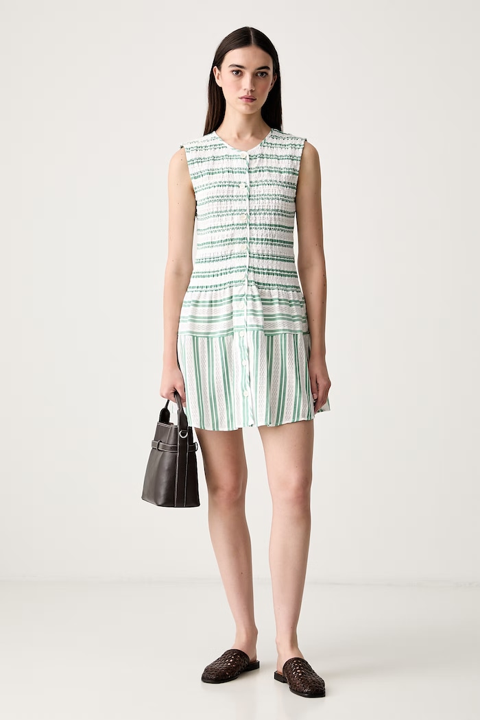 Stine Goya sukienka letnia bawełniana SG.PF26.D307.2367 zielony AW26