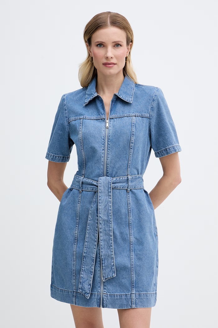 Calvin Klein Jeans rochie din denim albastru LV047G738G