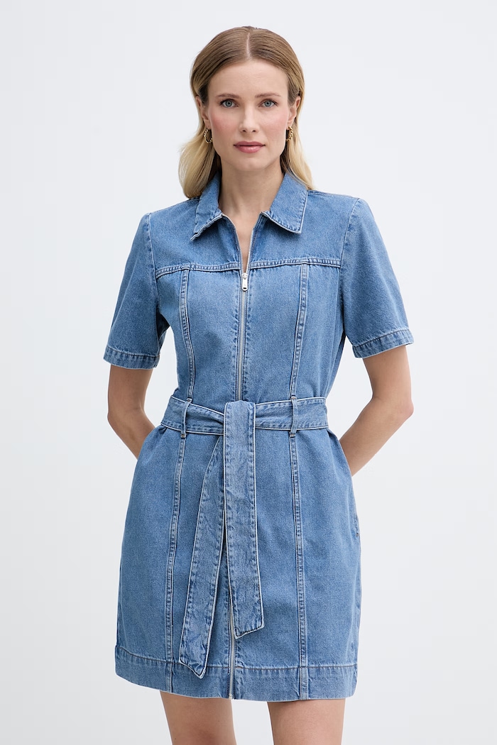 Calvin Klein Jeans rochie din denim albastru LV047G738G