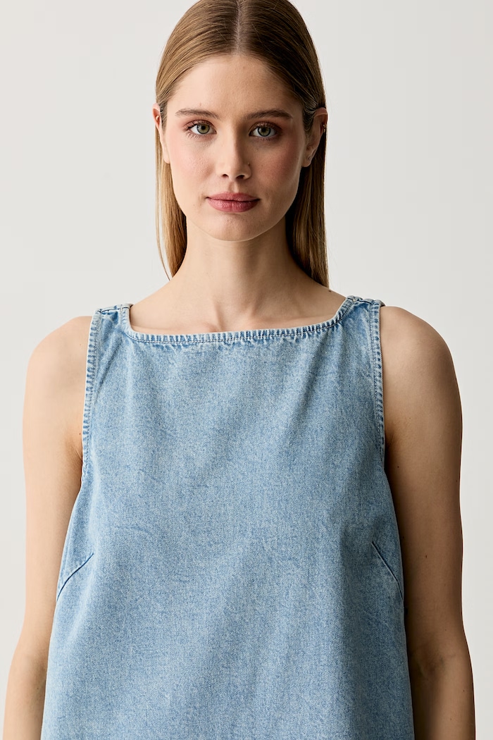 Calvin Klein Jeans φόρεμα ντένιμ μπλε LV047G730G