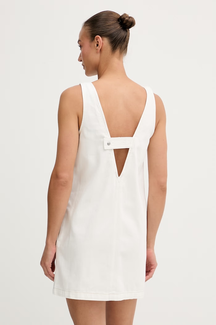 Ρούχα Calvin Klein Jeans φόρεμα ντένιμ LV047G729G λευκό