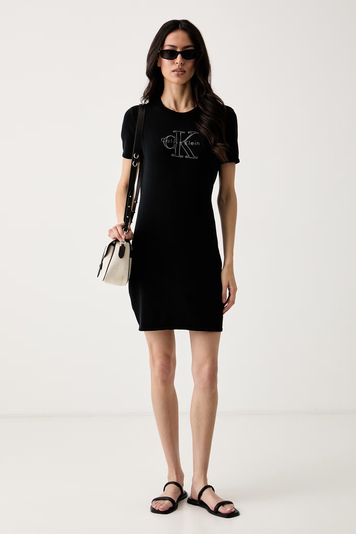 Calvin Klein Jeans šaty bavlnené LV047G333G čierna AW26