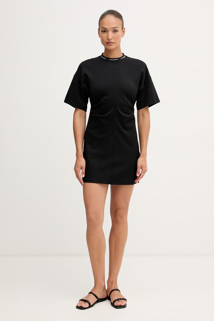 Calvin Klein Jeans šaty s viskózou LV047G251G čierna AW26