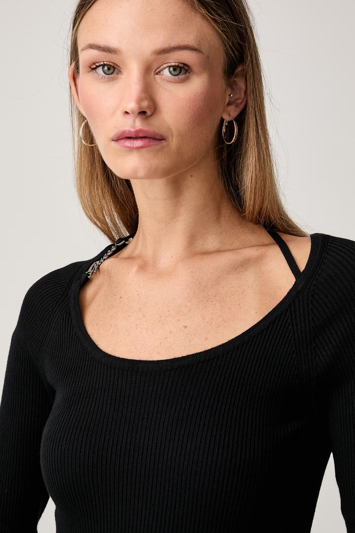 Guess sukienka bodycon z wiskozą MEGHAN czarny W6YK33.Z0968