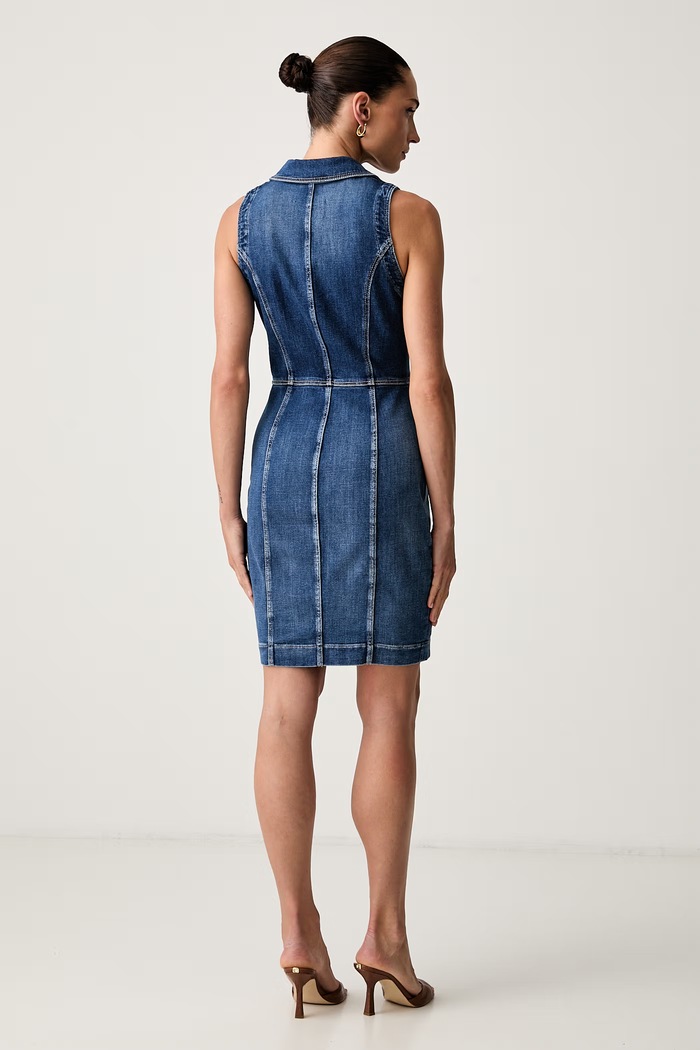 Odjeća Guess ljetna haljina traper DESTINY W6YK24.D1763 plava