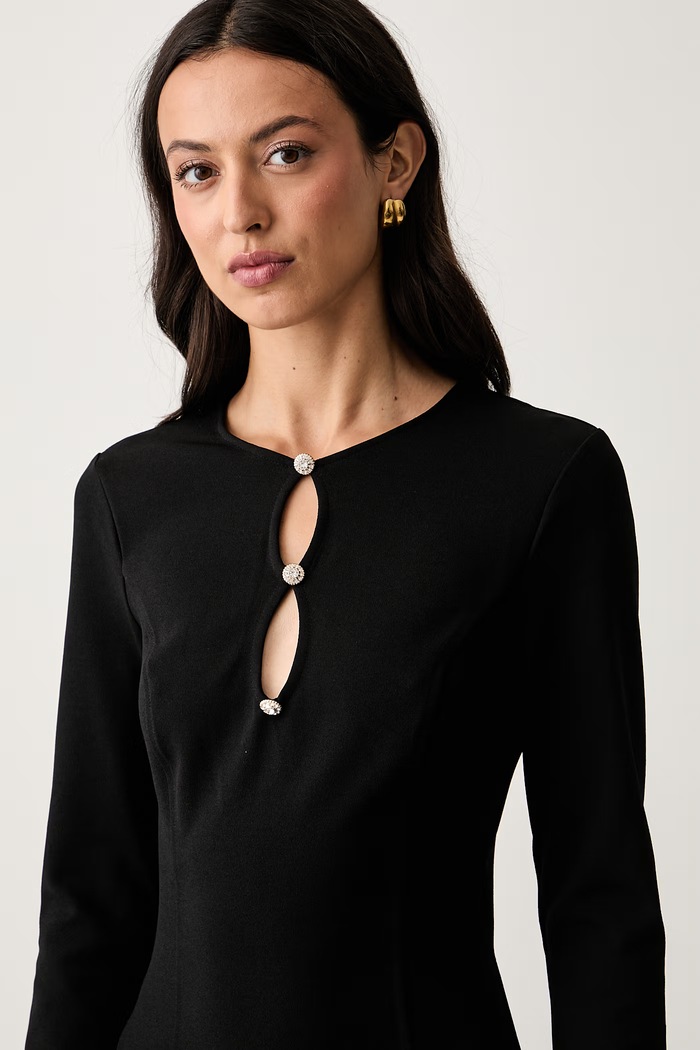 Guess šaty s rozšíreným strihom CLAUDIE čierna W6YK16.K4369