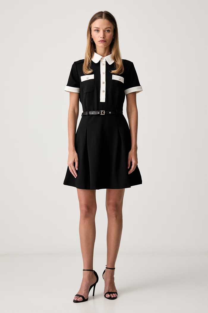 Guess sukienka rozkloszowana CLAUDIE czarny W6YK15.K4367