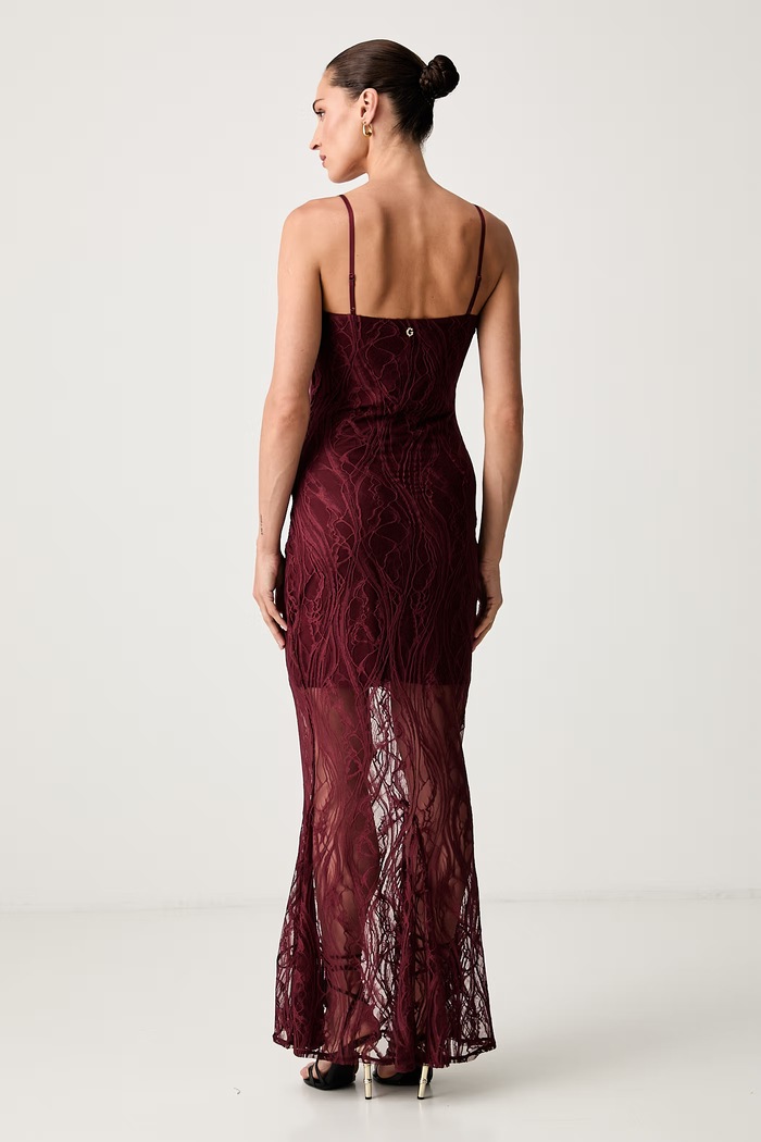 Odjeća Guess haljina EVELYN W6YK12.K4359 bordo