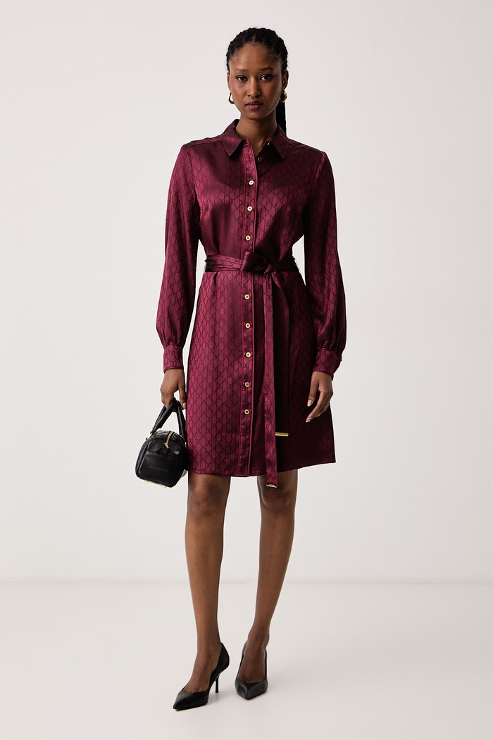 Marciano by Guess Rochie tip cămașă cu vâscoză SIENNA G6BK39.W4854 burgundia AW26