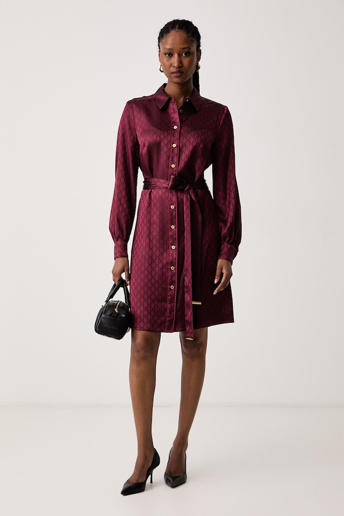 Marciano by Guess Rochie tip cămașă cu vâscoză SIENNA G6BK39.W4854 burgundia AW26
