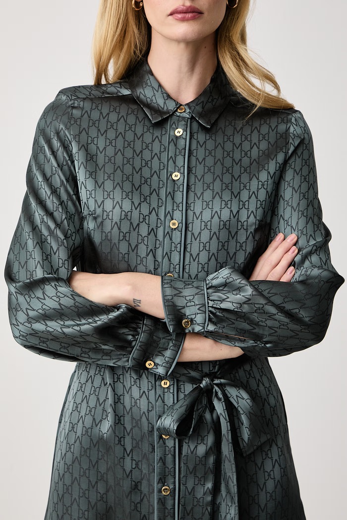 Sukienka koszulowa z wiskozą SIENNA Marciano by Guess G6BK39.W4854 niebieski