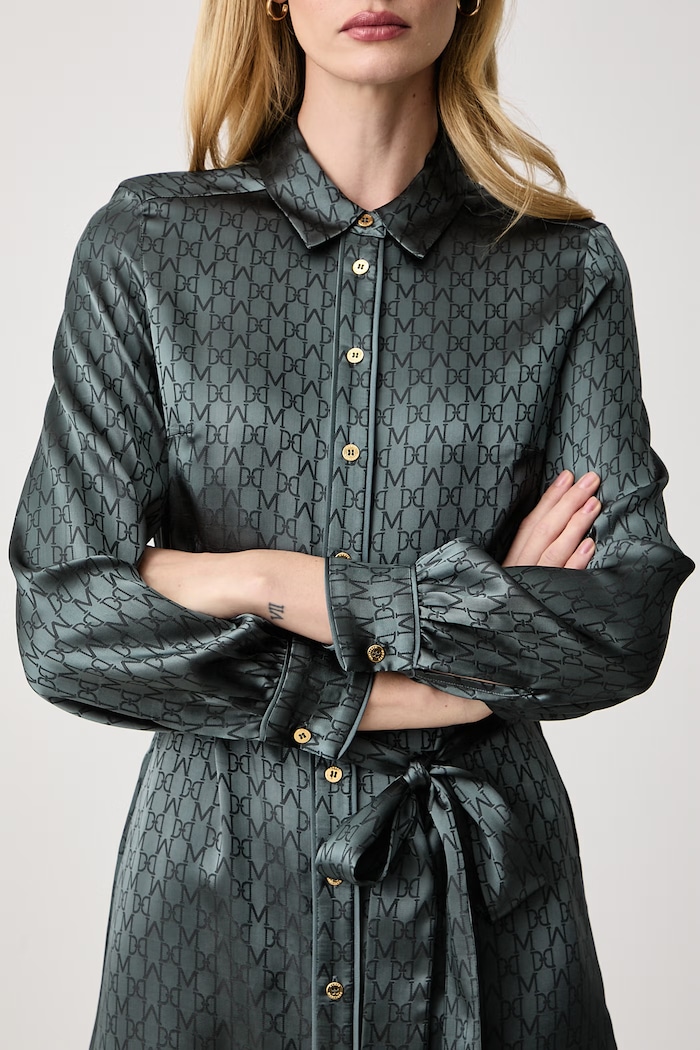 Sukienka koszulowa z wiskozą SIENNA Marciano by Guess G6BK39.W4854 niebieski