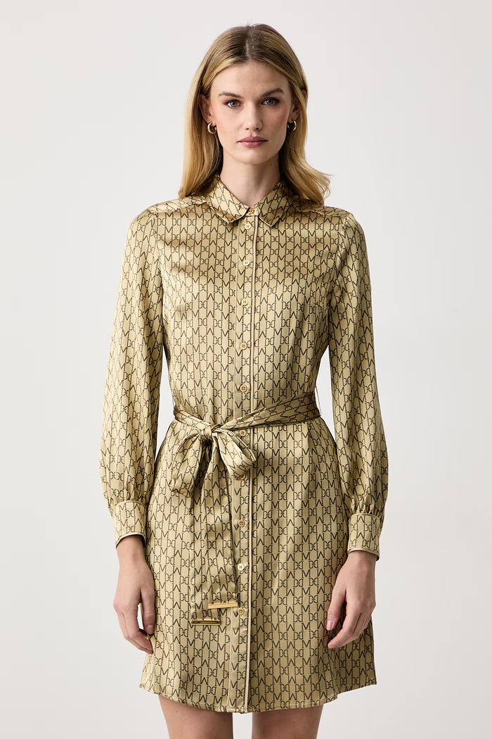 Marciano by Guess Košeľové šaty s viskózou SIENNA zlatá G6BK39.W4854