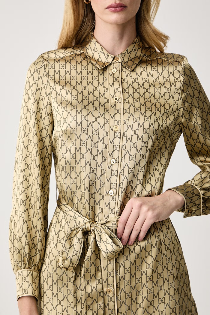 Košeľové šaty s viskózou SIENNA Marciano by Guess G6BK39.W4854 zlatá