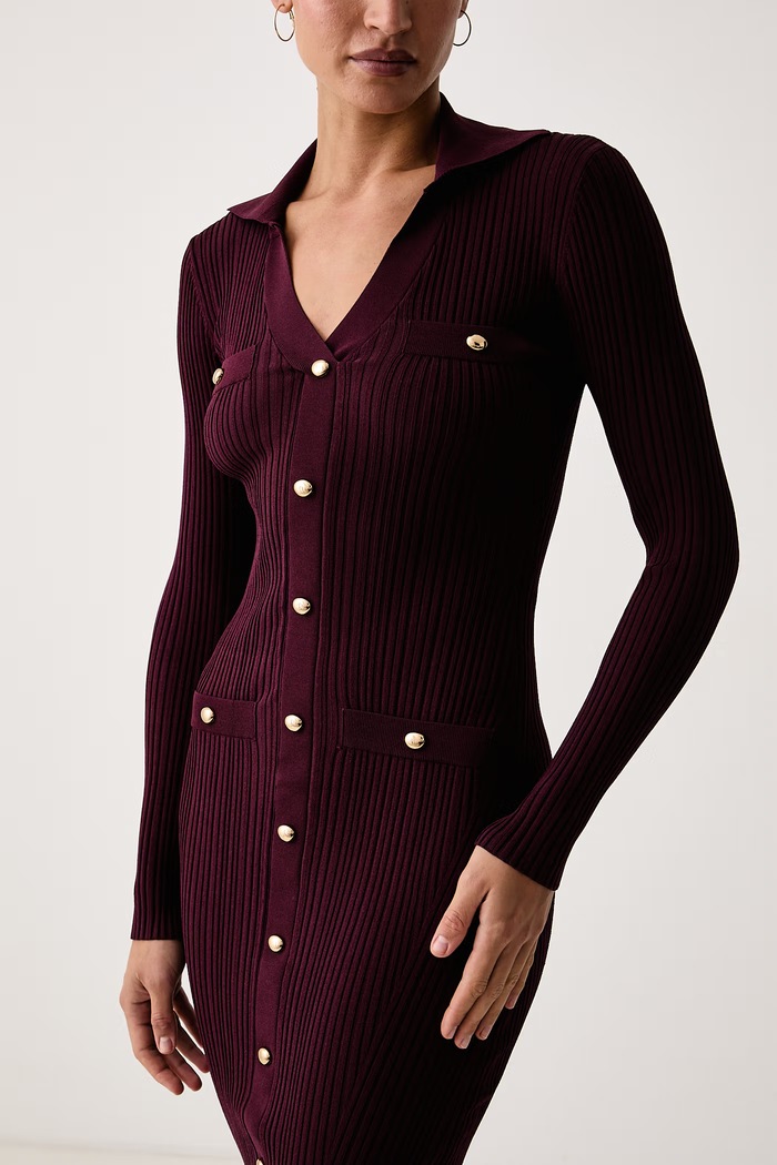 Haljina s viskozom LIMA Marciano by Guess G6BK33.Z1636 bordo
