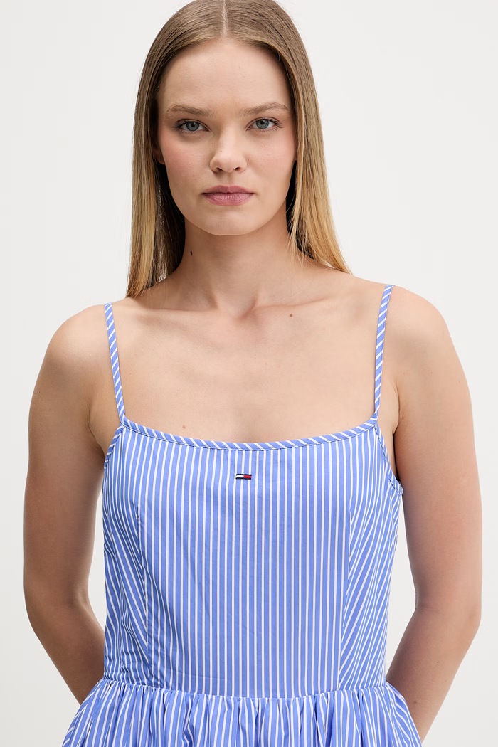 Tommy Jeans лятна рокля от памук син DW0DW23061