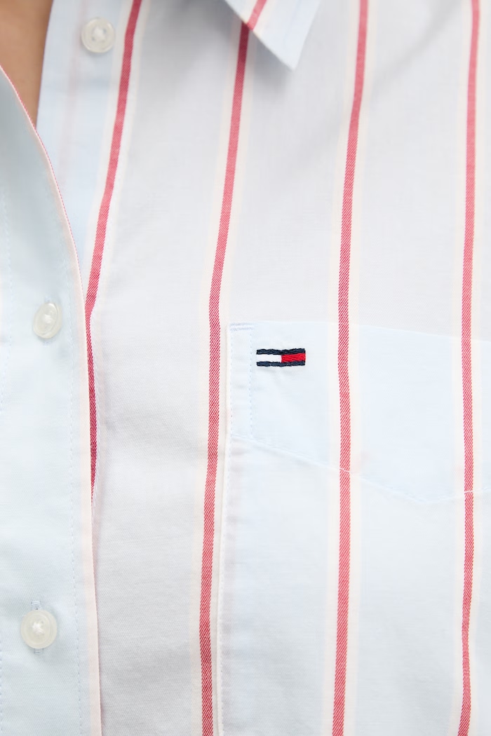 Tommy Jeans σεμιζιέ βαμβακερό DW0DW22901 μπλε