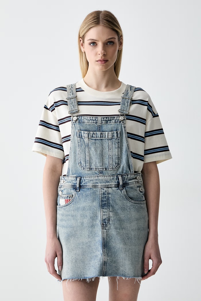 Tommy Jeans obleka denim modra DW0DW22874