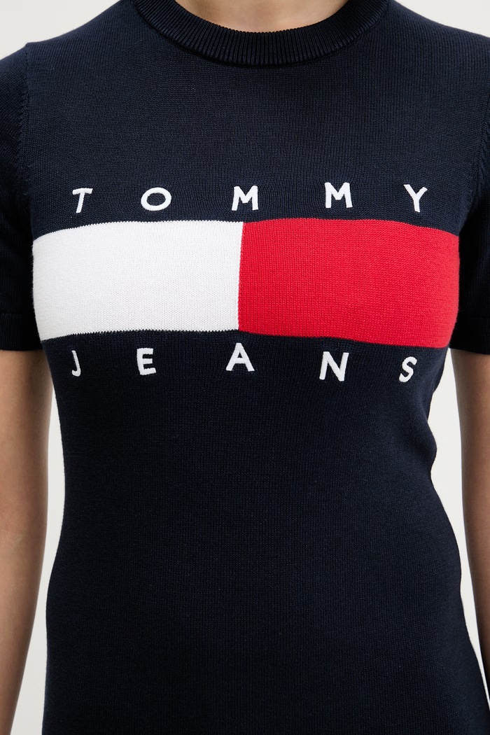 Tommy Jeans πουλόβερ βαμβακερό DW0DW22853 σκούρο μπλε
