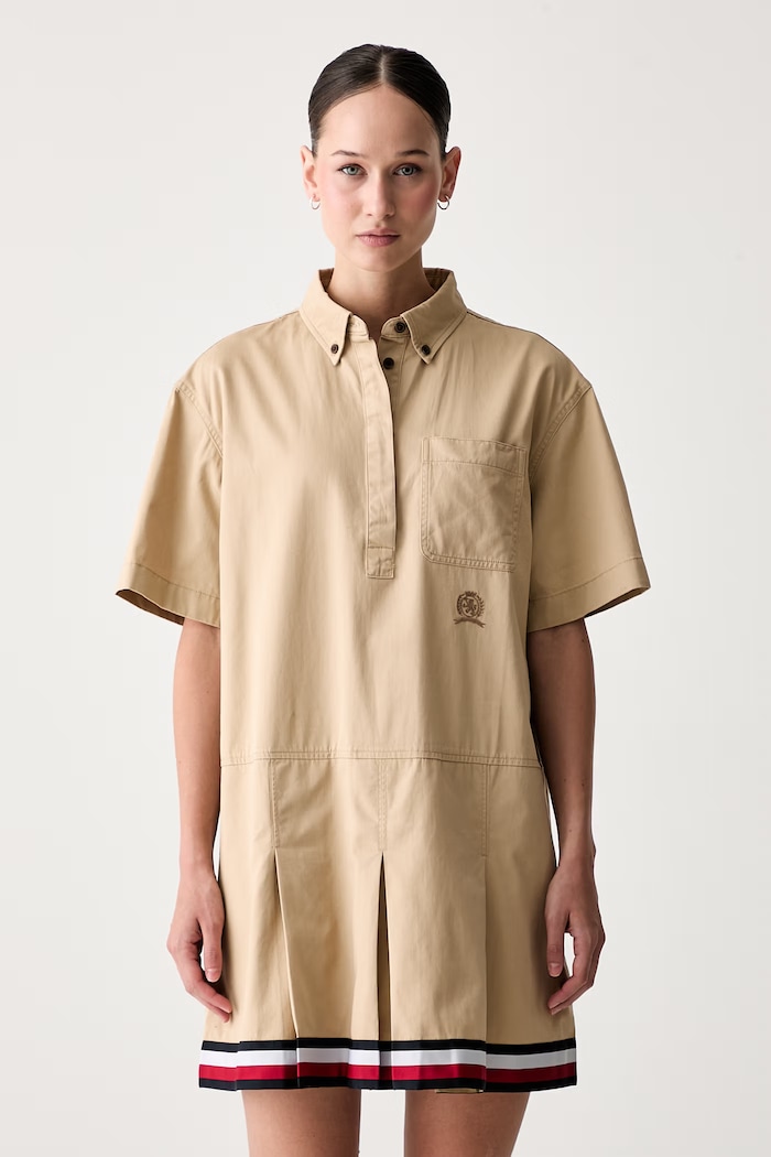 Tommy Jeans vestito in cotone beige DW0DW22848