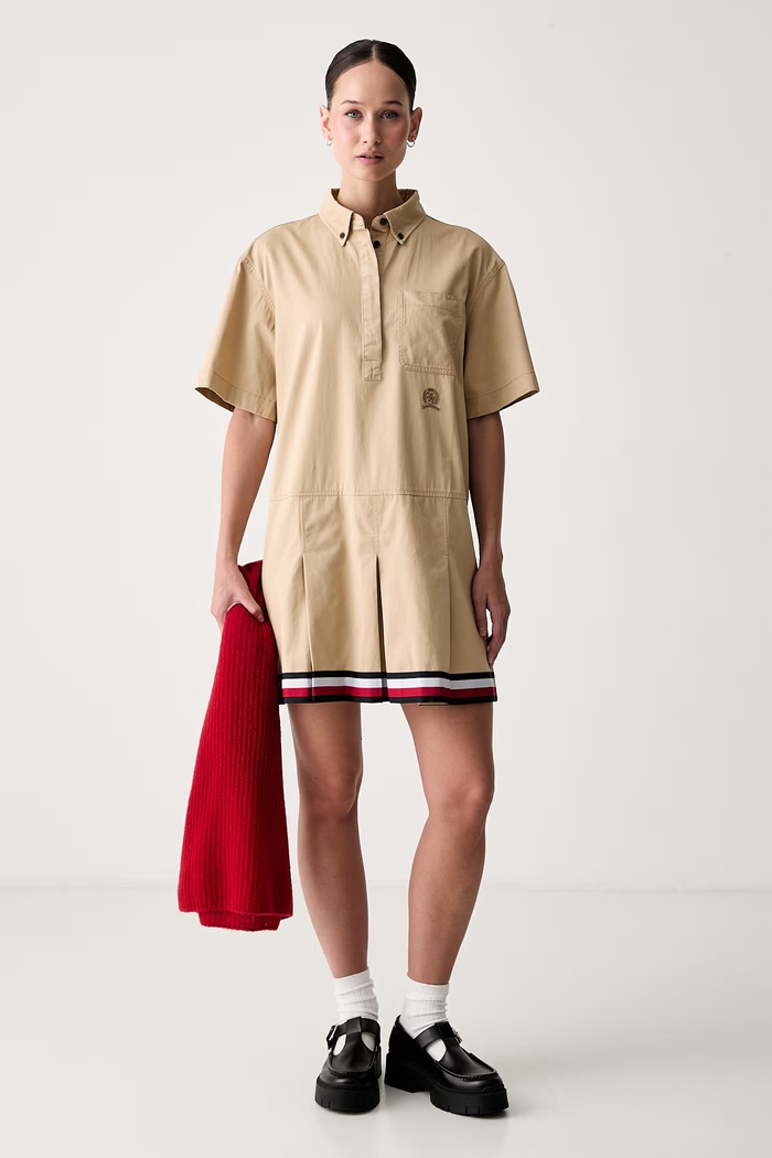 Tommy Jeans vestito in cotone DW0DW22848 beige AW26
