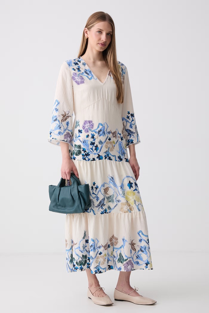 MUNTHE sukienka letnia z wiskozą NAO 262131426233 multicolor AW26