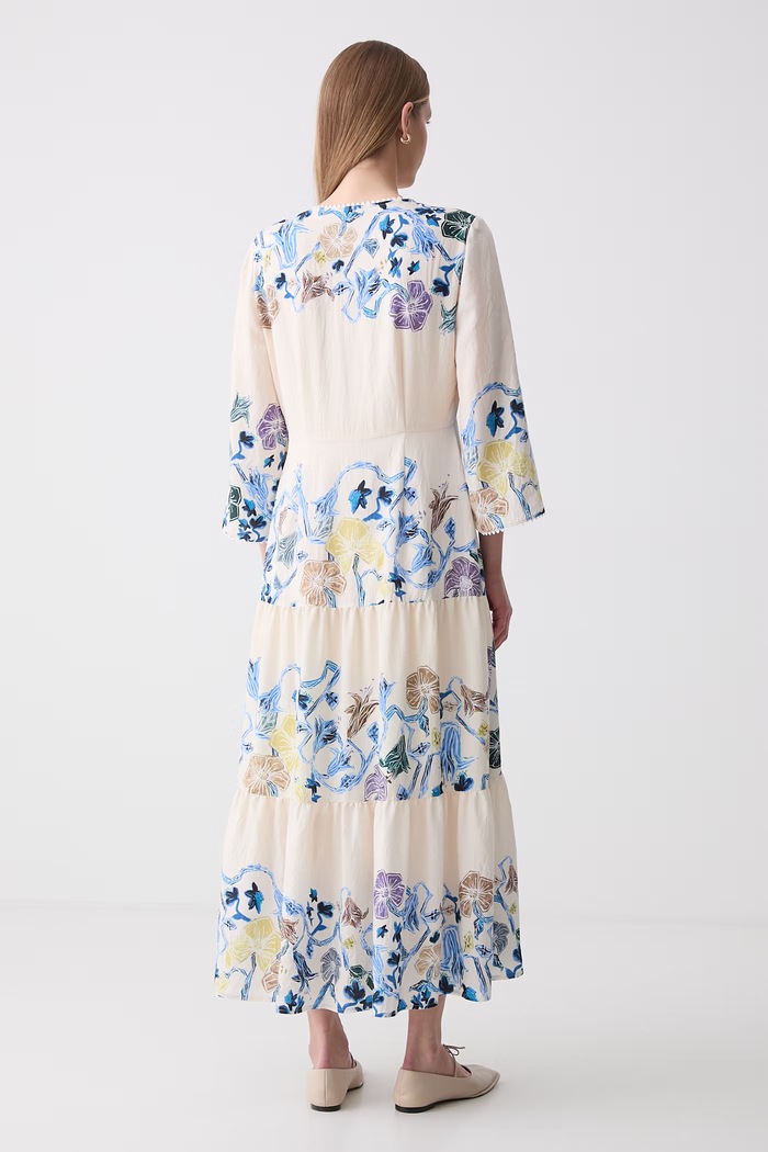 Odzież MUNTHE sukienka letnia z wiskozą NAO 262131426233 multicolor