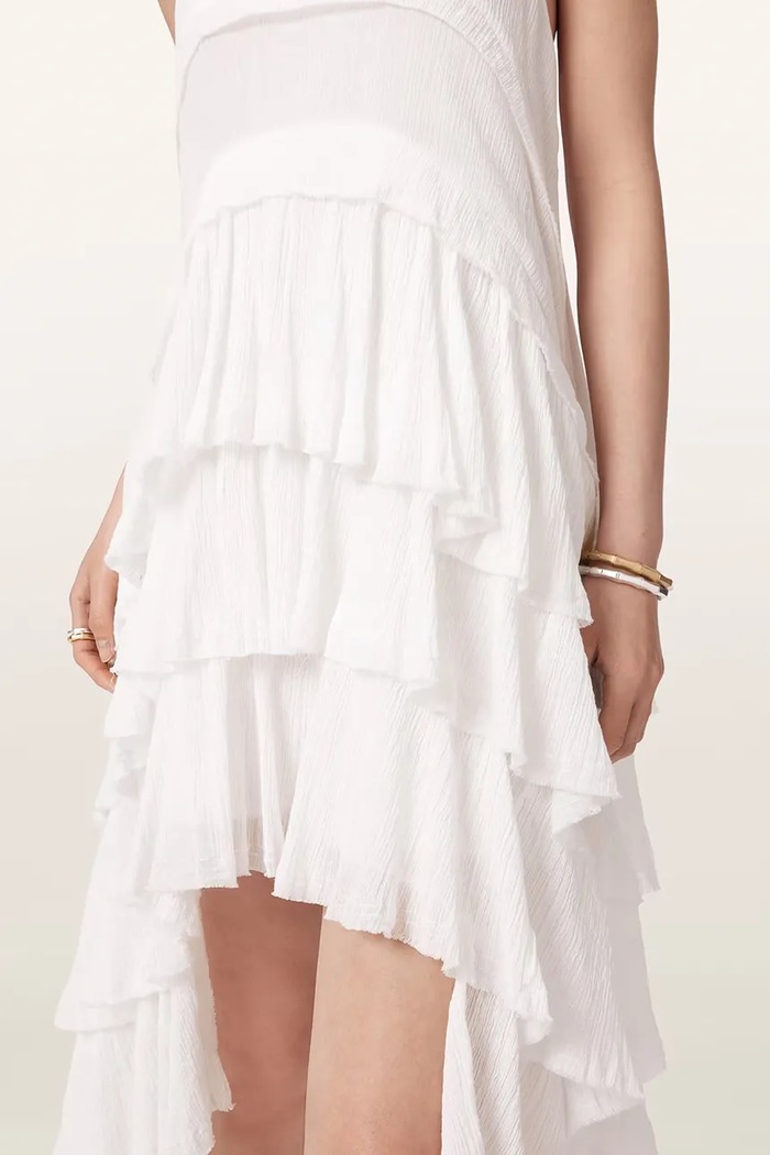 AllSaints sukienka bawełniana CAVARLY W163DE biały