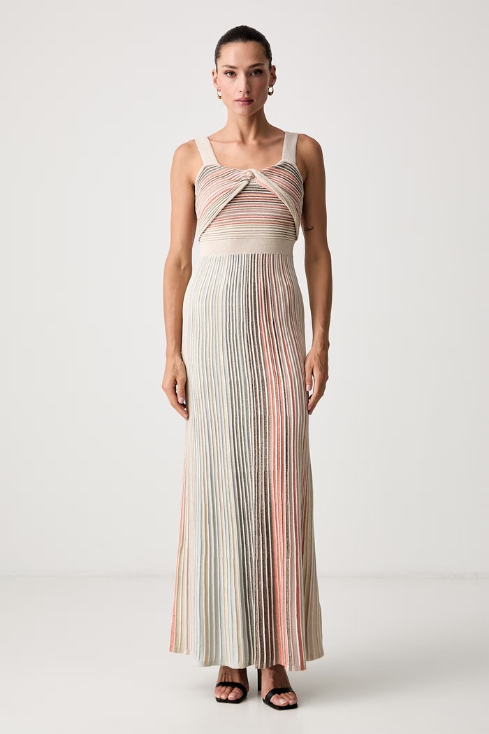 Marciano by Guess sukienka letnia z wiskozą ROSY beżowy G6YK60.Z1215