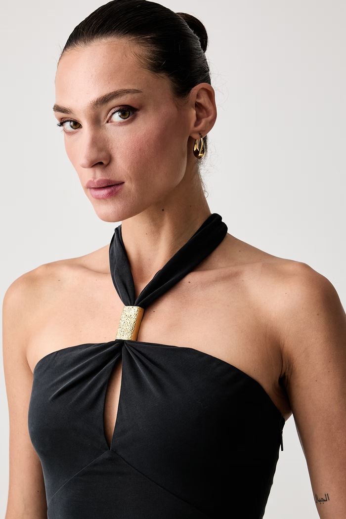 Marciano by Guess halter obleka z modalom SORAYA črna G6YK48.K4912