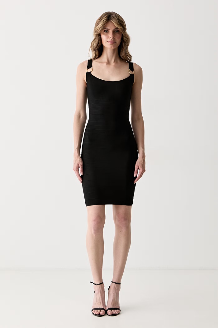 Marciano by Guess sukienka bodycon z wiskozą ELLA czarny G6YK40.Z1082
