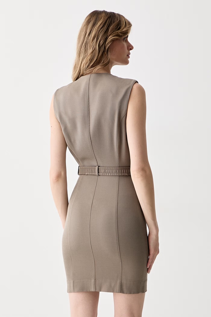 Oblačila Marciano by Guess srajčna obleka z volno RASHIDA G6YK29.W3213 rjava