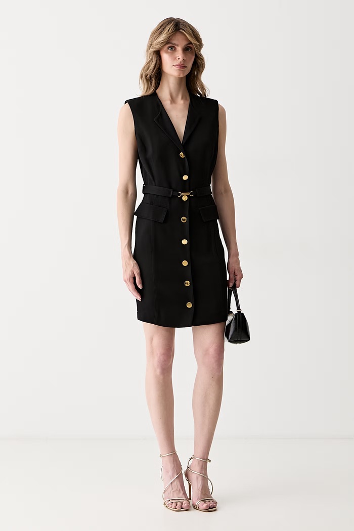 Marciano by Guess haljina u stilu košulje s vunom RASHIDA G6YK29.W3213 crna AW26