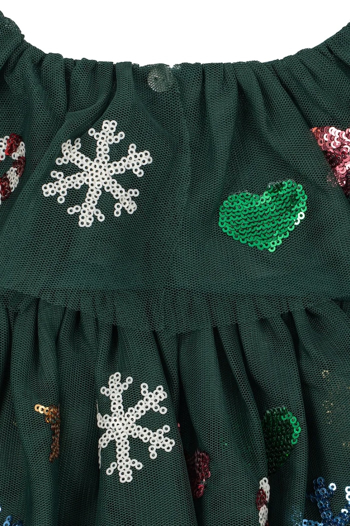 Sukienka rozkloszowana YVONNE CHRISTMAS DRESS Konges Sløjd KS108137.9BY2 zielony