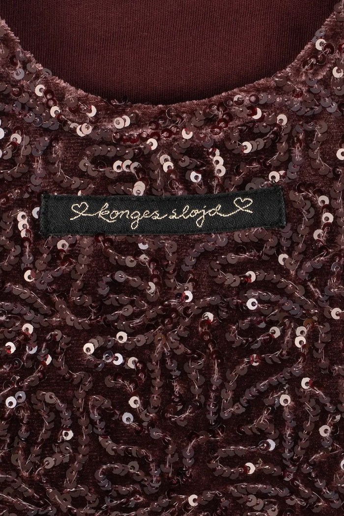 Sukienka rozkloszowana welurowa VIOLA DRESS Konges Sløjd KS106646.9BY2 brązowy