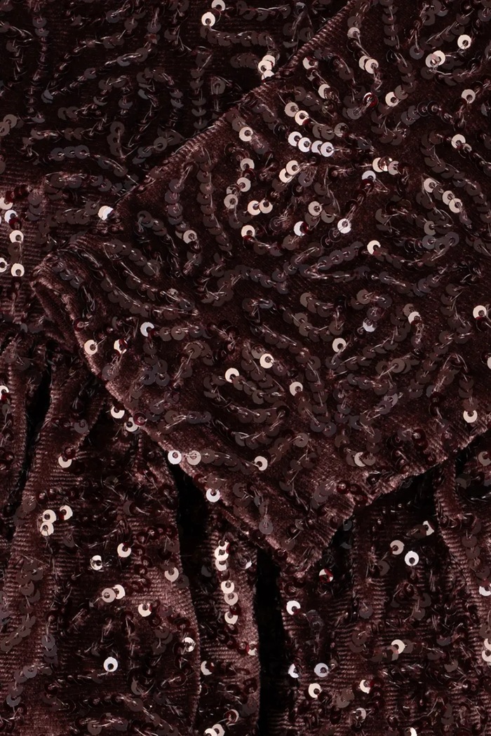 Konges Sløjd Sukienka rozkloszowana welurowa VIOLA DRESS KS106646.9BY2