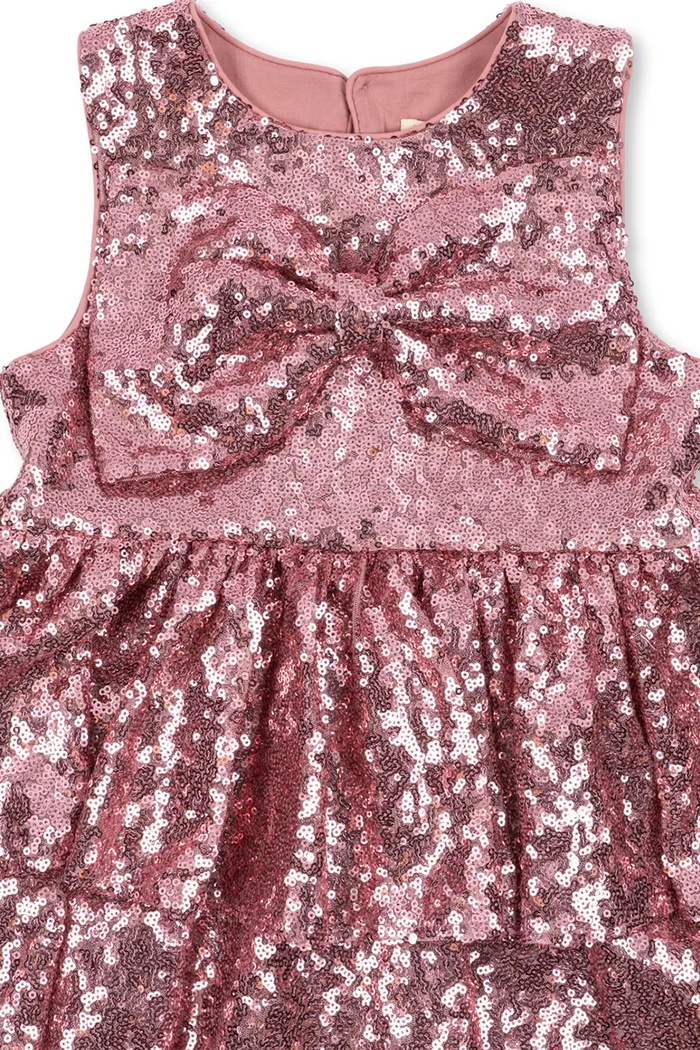 Sukienka rozkloszowana TINDRA DRESS GRS Konges Sløjd różowy KS106620.9BY2