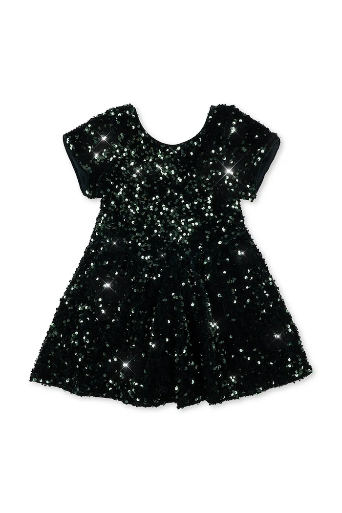 Konges Sløjd Sukienka rozkloszowana welurowa TAMIRA BALLERINA DRESS KS106614.9BY2 czarny AW26